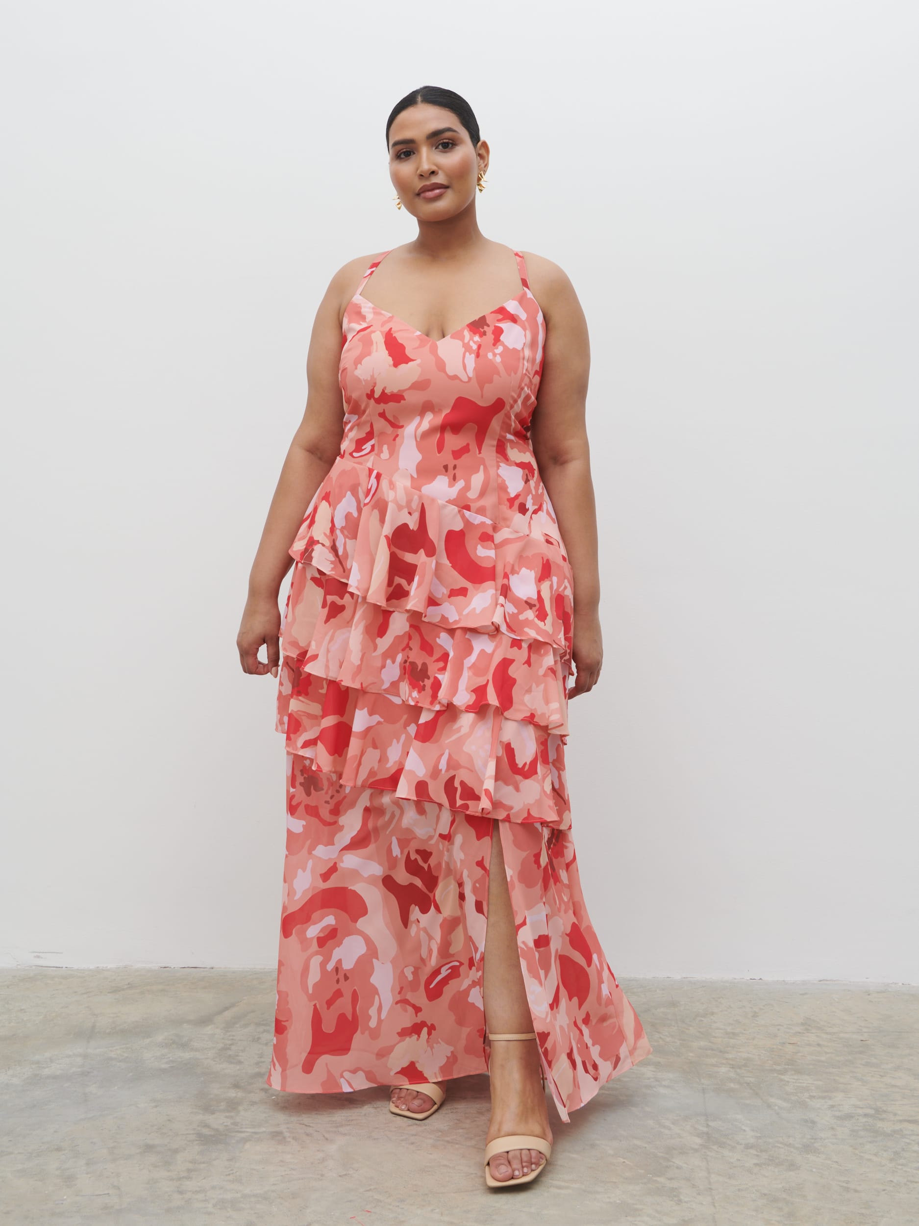Hettie Maxi Dress Curve - Abstract Multi Floral