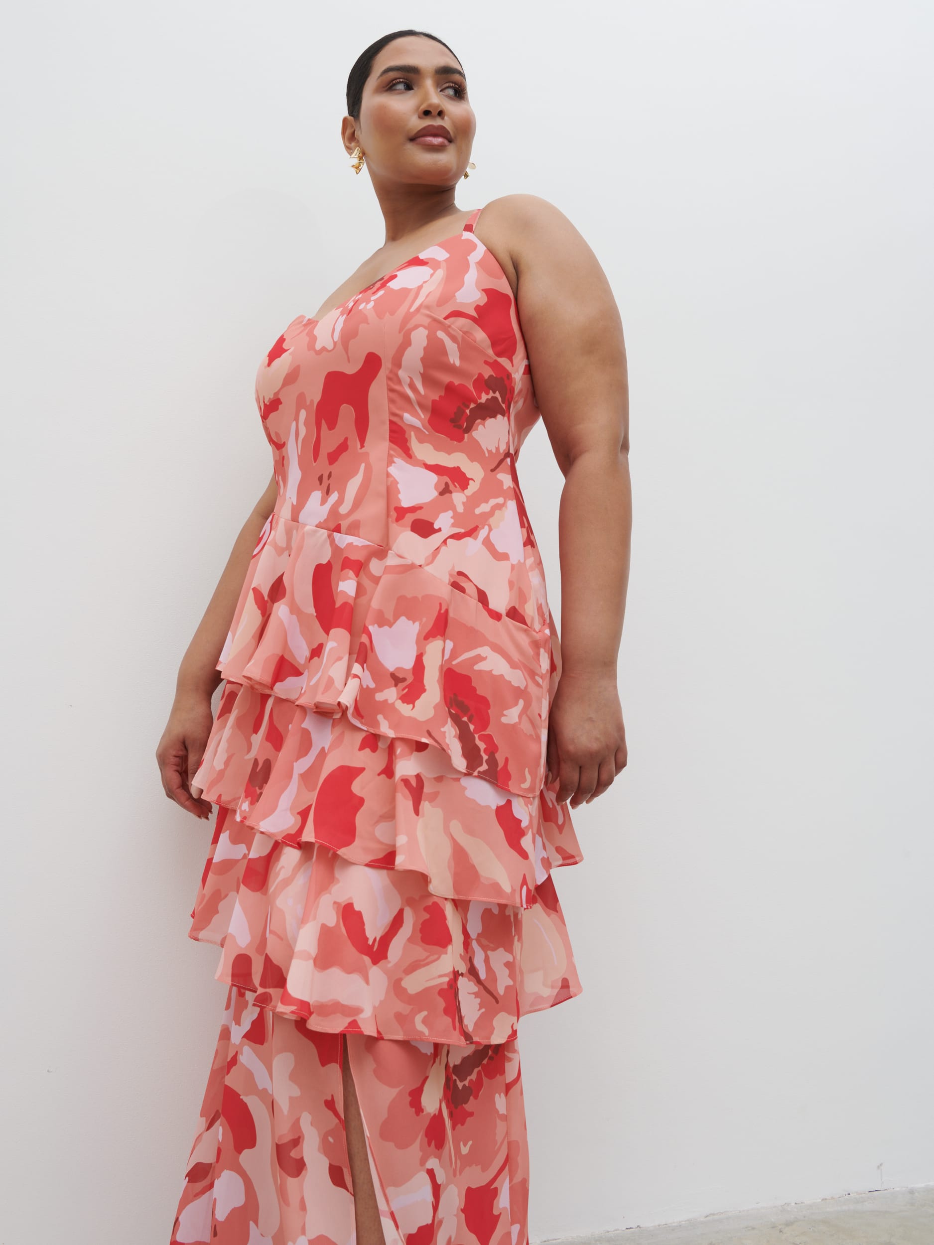 Hettie Maxi Dress Curve - Abstract Multi Floral