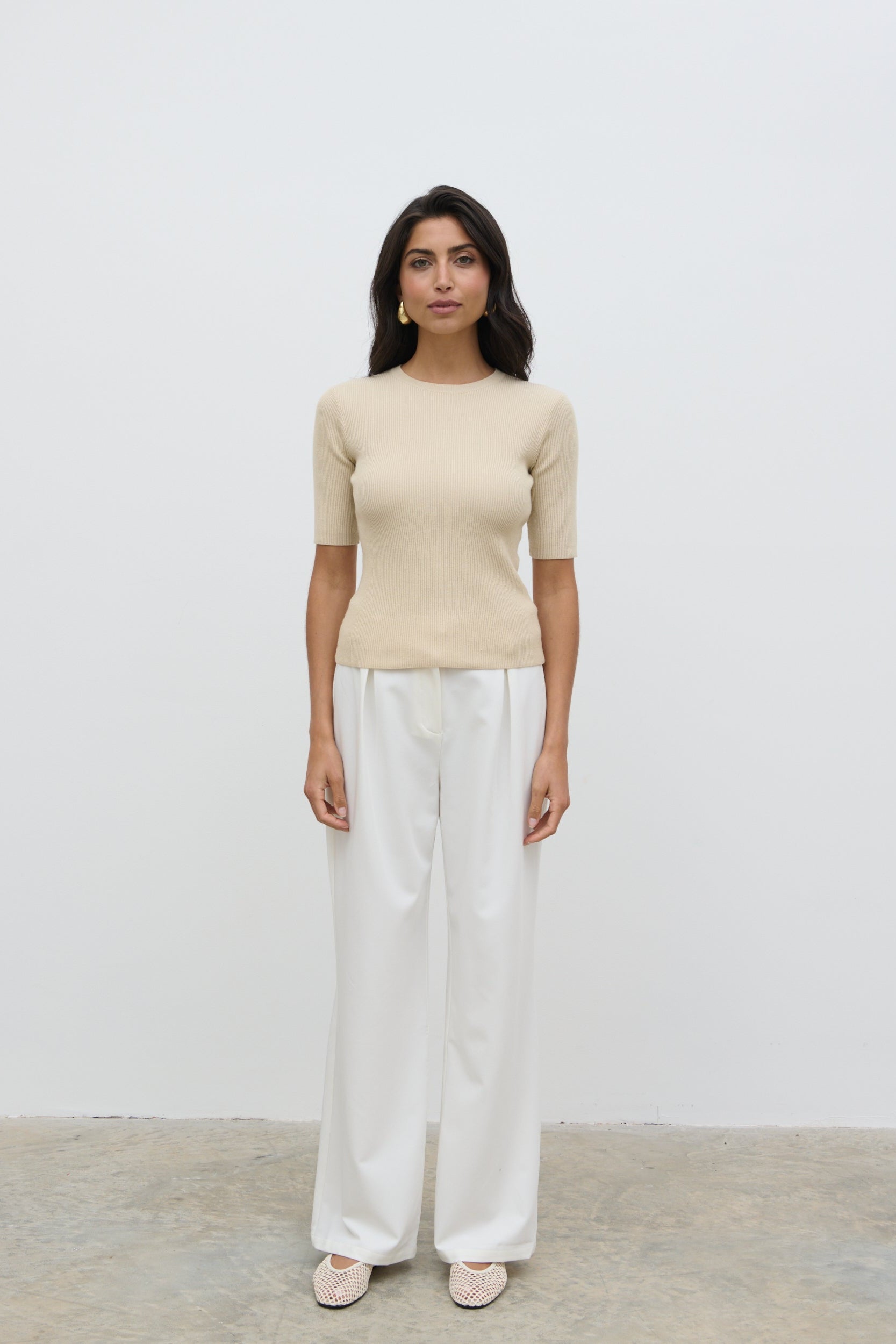 Jayla Knit Top - Beige