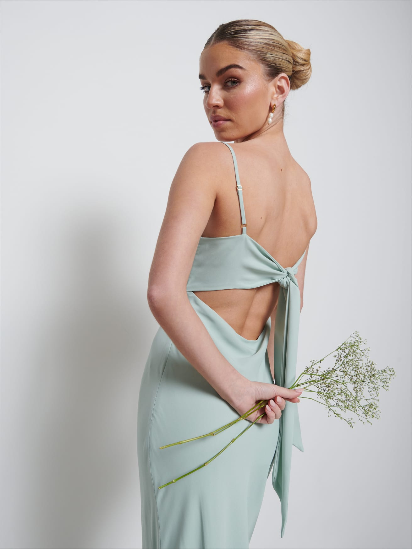 Kehlani Twist Cami Bridesmaid Dress - Sage