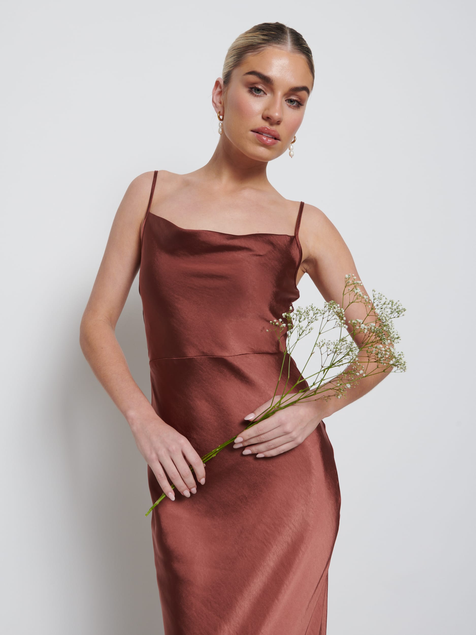 Keisha Maxi Bridesmaid Dress - Matte Mahogany