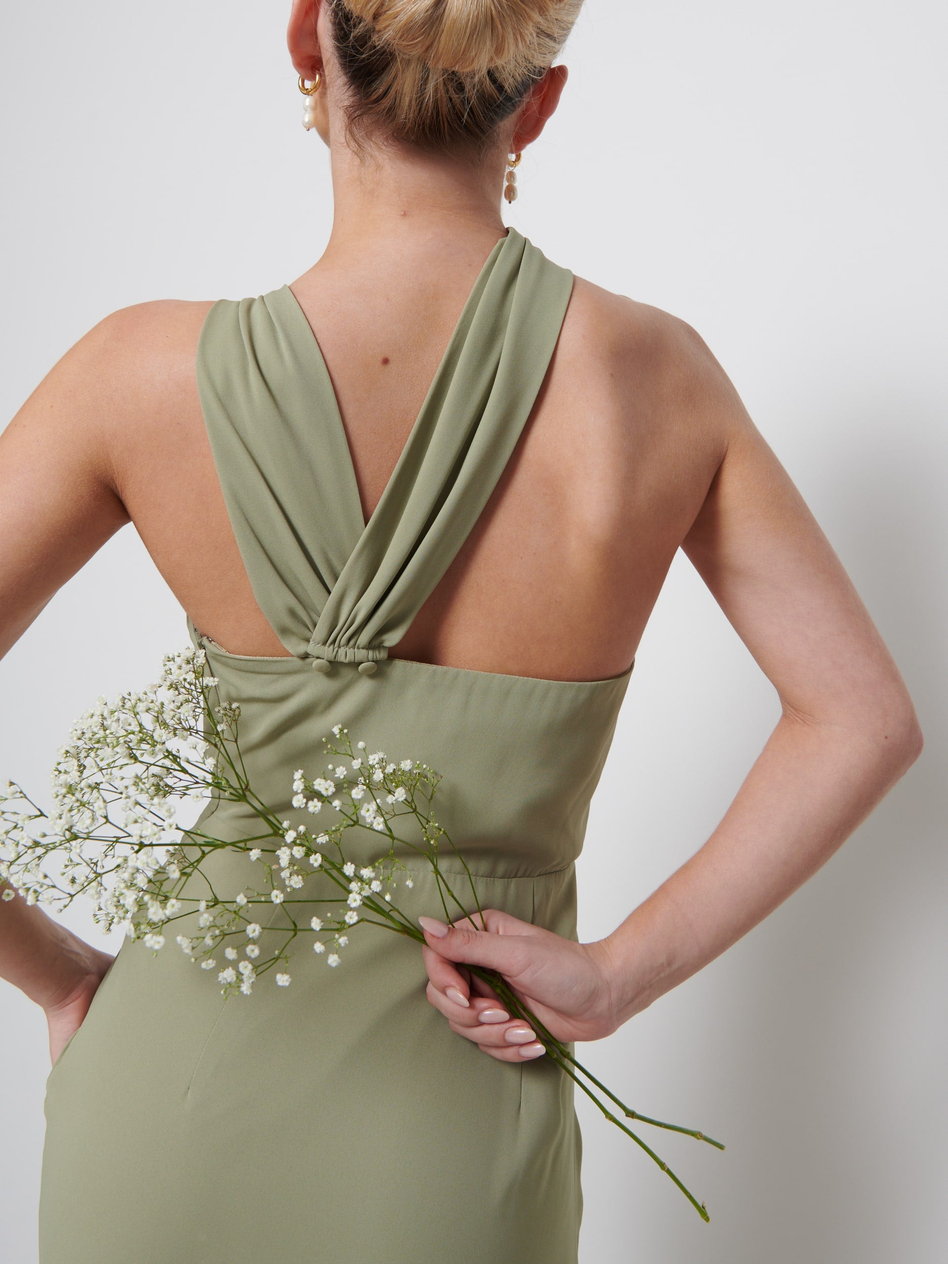 Milly Chiffon Bridesmaid Dress - Olive