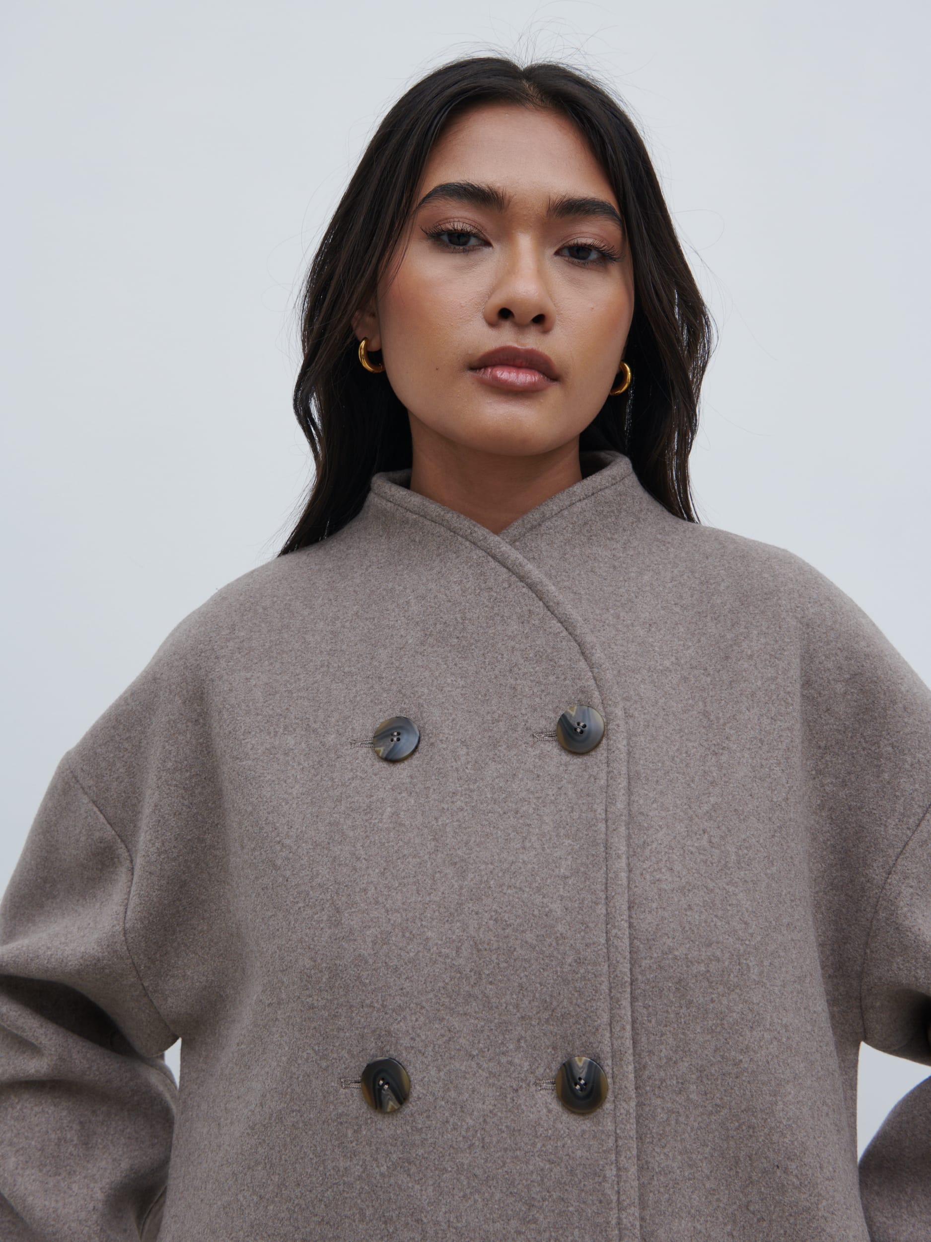 Oliviana Felted Button Jacket - Greige