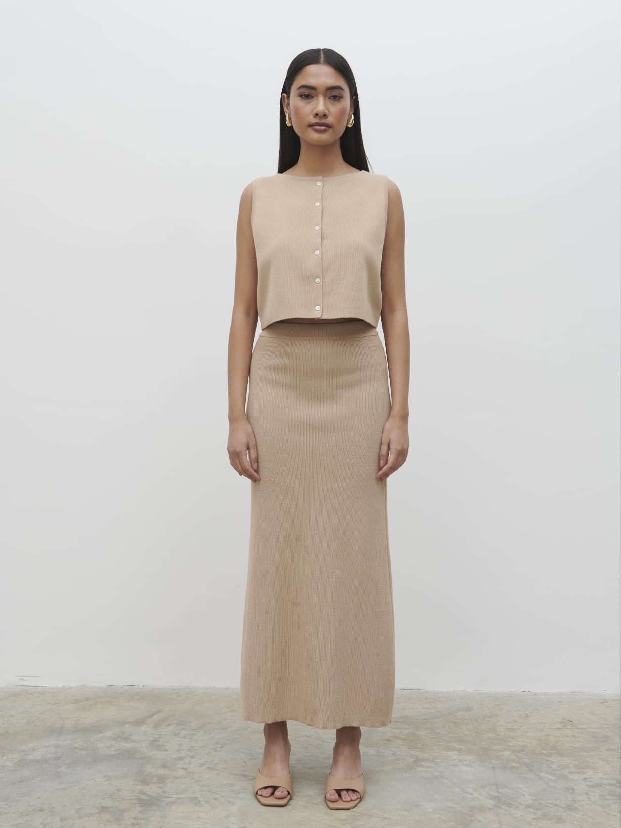 Reese Knit Waistcoat - Beige